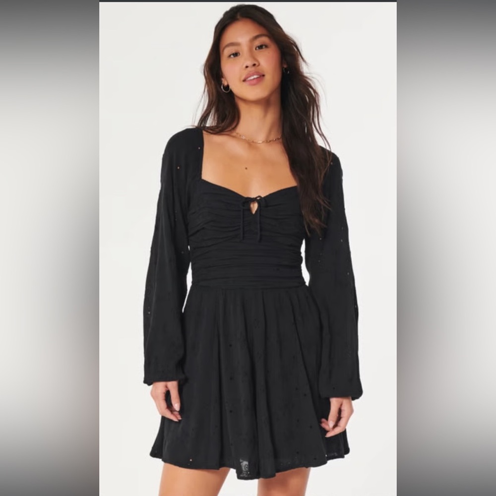 Hollister Black Long Sleeve Dress